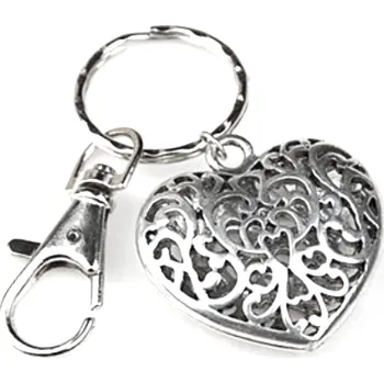 Přívěsek na klíče s karabinou, srdce, 95mm, 1ks