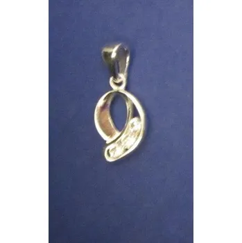 Přívěsek Abstraktní přívěsek zdobený kamínky - přívěsek ze stříbra