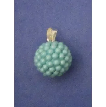 Přívěsek Malá světle modrá kulička s body (ježek) - stříbrný přívěsek