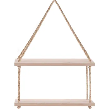 police Tutumi, závěsná police 36x60x15 cm JZWJ05, přírodní dřevo, HOM-02807