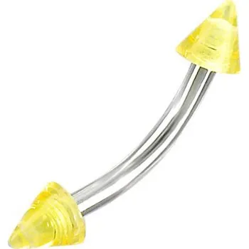 Piercing Obočovka - žluté hroty - piercing do obočí