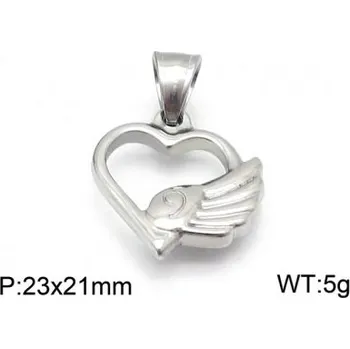 Přívěsek Okřídlené srdce - ocelový přívěsek