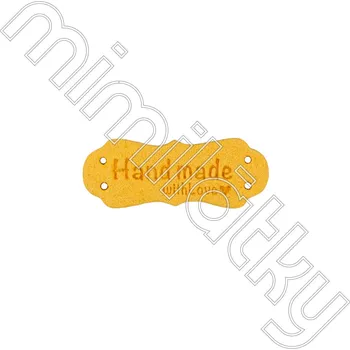 Nášivka Nášivka handmade with love ozdobná koženka hořčicová