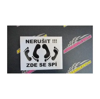 Samolepící dekorace Interiér 012 Nerušit zde se spí (12 - zelená) SAMOLEPKA NA AUTO, NÁLEPKA, FÓLIE, POLEP, TUNING, VLASTNÍ TEXT, TISK, AUTOSAMOLEPKY.cz, POLEPY, OBRÁZEK, LOGO, 3D STICKERS