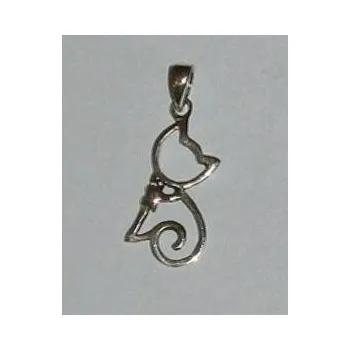 Přívěsek Kočičí silueta - stříbrný přívěsek