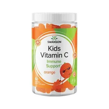 Swanson Kids Vitamin C Doplněk stravy s obsahem vitaminu C 60 ks, Pomeranč, gummies, 125 mg