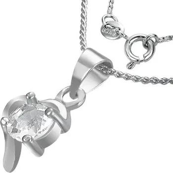 Náhrdelník Ocelový přívěsek abstrakce se sklíčkem