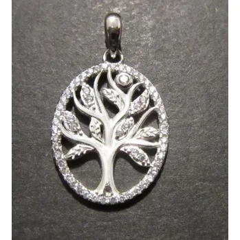 Přívěsek Strom života - přívěsek ze stříbra vykládaný umělými mikrozirkony - varianta 2