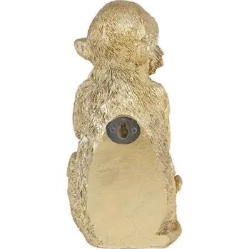 Zlatá antik nástěnná dekorativní soška opice - 10*9*20 cm