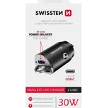 Swissten CL adaptér PD, 2x USB-C, 30W, Nano, černý