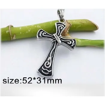 Přívěsek Kříž - ocelový přívěsek - 52x31mm