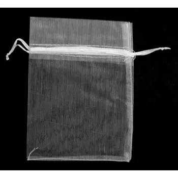 Dárková taška Organzový sáček, 16 x 12 cm, bílá, 1ks