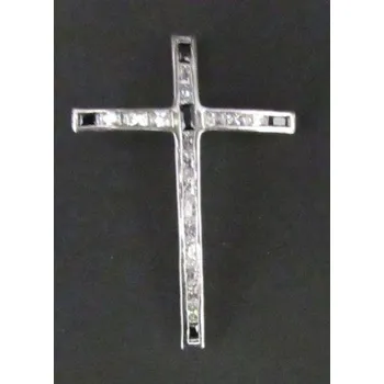 Přívěsek Křížek zdobený kamínky - stříbrný přívěsek
