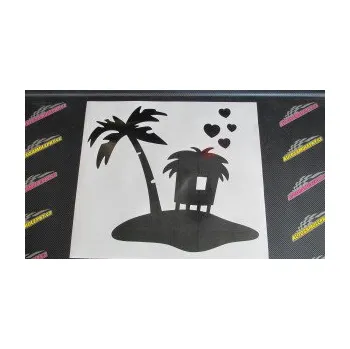 Samolepící dekorace SAMOLEPKA Ostrov 001 levá (17 - šedá) NA AUTO, NÁLEPKA, FÓLIE, POLEP, TUNING, VLASTNÍ TEXT, TISK, AUTOSAMOLEPKY.cz, POLEPY, OBRÁZEK, LOGO, SAMOLEPKY