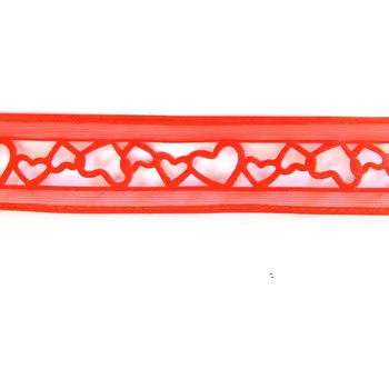 Stuha krp33, Stuha dekor., červená-srdíčka, 10yrdx20mm