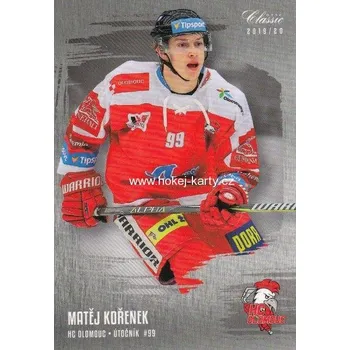 Sběratelská karetní hra paralel karta MATĚJ KOŘENEK 19-20 OFS Classic Ser. 2 Silver /99