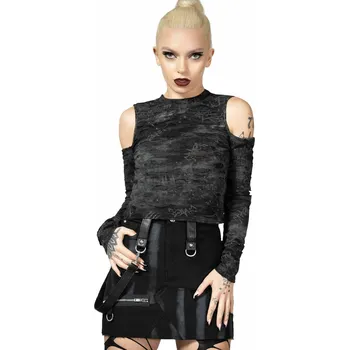 Dámské tričko tričko dámské - Punkster Cold Shoulder - KILLSTAR - KSRA007641