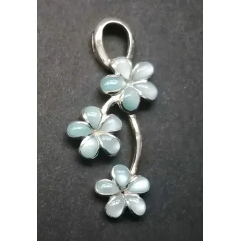 Přívěsek Modré květy - stříbrný přívěsek