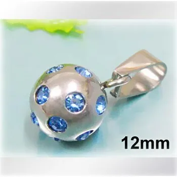 Přívěsek Kulička se světle modrým zdobením - ocelový přívěsek