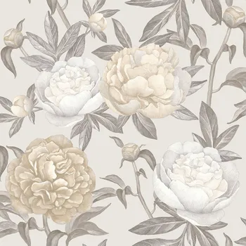Tapeta Béžová vliesová tapeta na zeď, Květy, M57397D, Adéle, Ugépa