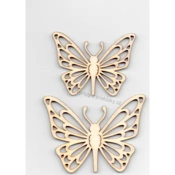 Dřevěné výřezy, Motýl krajkový, větší varianta, 7 x 5.5 cm, 1ks