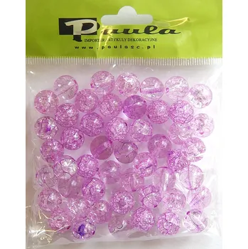 Dětské navlékací korálky Korálky plast., praskané, FIALOVÁ, 12mm/bal.