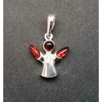 Přívěsek Duch - stříbrný přívěsek zdobený jantarem