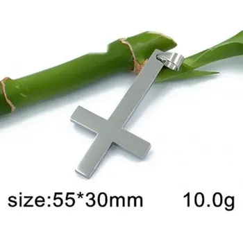 Přívěsek Obrácený kříž 55x30mm - ocelový přívěsek