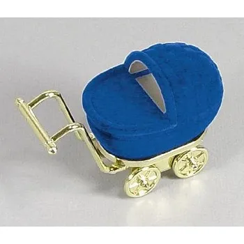 Dárková krabička Sametová krabička na šperky - modrý kočárek