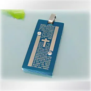 Přívěsek Destička s křížky - ocelový přívěsek