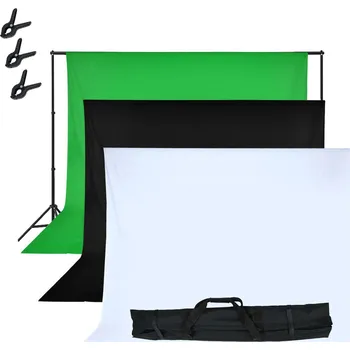 Fotoateliérová technika Kompletní set pro nastavení fotografického pozadí s pouzdrem (Barva: Bílá, černá, zelená)