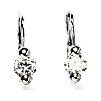 Náušnice Stříbrné náušnice čirý zirkon - VE4 (Stříbrné náušnice na patent se zirkony)