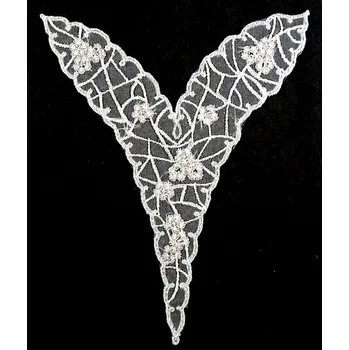 Nášivka Nášivka, třpytivá vsadka ornament s květy, 11 x 14 cm