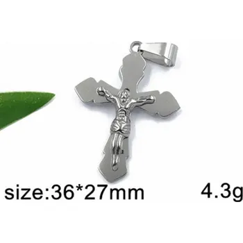 Přívěsek Kříž 36x27mm - ocelový přívěsek