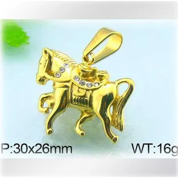 Přívěsek Kůň - ocelový přívěsek - ve zlaté barvě