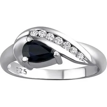 Prsten Stříbrný prsten VALERIA s přírodním safírem velikost obvod 55 mm FNJR0105-SA-obvod 55 mm