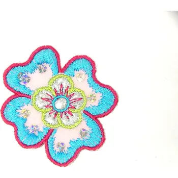 Nášivka N103, Nášivky, Modrá květina, 7cm, 1ks