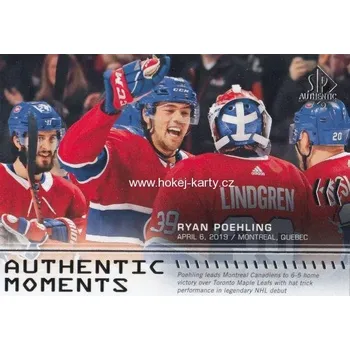 Sběratelská karetní hra insert RC karta RYAN POEHLING 19-20 SP Authentic Authentic Moments číslo 107