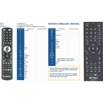 Dálkový ovladač General OPTEX ORT-8932 - náhradní dálkový ovladač