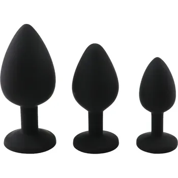 GemButt Anální šperk silikonový černý Barva: Červená, Velikost: M