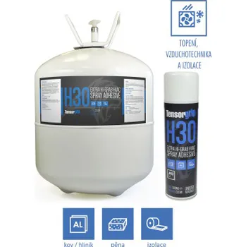 Průmyslové lepidlo TensorGrip lepidlo H30 - Extra silné lepidlo pro izolační a pěnové materiály bez dichlórmetanu (500 ml / 0,440 kg spray transp. / 1ks)