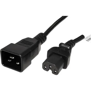 Napájecí kabel Dinic Kabel síťový IEC320 C15 - C20, 3x 1mm2, 1,8m, černý (CB-15-20) - 19.42.1522