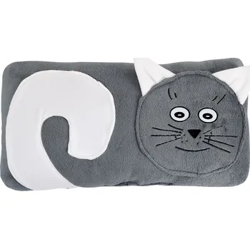 Polštář VER Tvarovaný polštářek Kočička šedá
