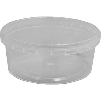 Jednorázové nádobí kelímek kulatý 150 ml, PP, s pojistkou - transparentní