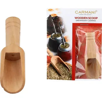 Dóza na potraviny Carmani - Dřevěná lopatka na čaj, kávu a jiné sypké potraviny - 7,5 cm