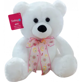 Dekorativní polštářek Plyšový medvídek Teddy bílý 30 cm