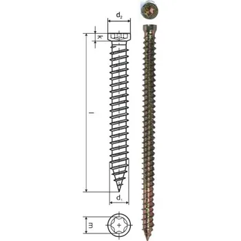 Šroub Okenní TURBO-TEC šroub, válcová (cylindrická) hlava (7,5 x 72 mm / T30 / bílý / 10195072 / 100ks)