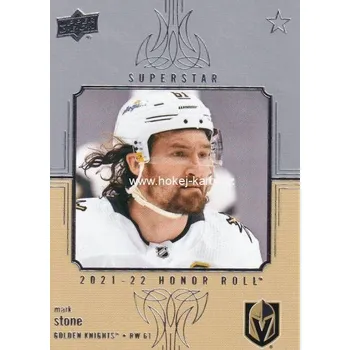 Karetní hra insert karta MARK STONE 21-22 UD Ser. 1 Honor Roll Superstar číslo HR-42