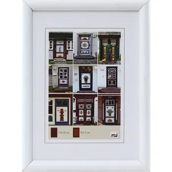 Rám na obraz Dřevěný fotorámeček NEW YORK 13x18 bílý kph