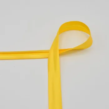 Saténový lemovací proužek, zažehlený, žlutý, 20mm